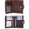image:imageBOSTANTEN Women Leather Wallet RFID Blocking Bifold Zipper Pocket Wallet Card Case Purse with ID Window3coffee