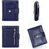 image:imageBOSTANTEN Women Leather Wallet RFID Blocking Bifold Zipper Pocket Wallet Card Case Purse with ID Window3navy blue