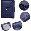 image:imageBOSTANTEN Women Leather Wallet RFID Blocking Bifold Zipper Pocket Wallet Card Case Purse with ID Window3navy blue