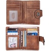 image:imageBOSTANTEN Women Leather Wallet RFID Blocking Bifold Zipper Pocket Wallet Card Case Purse with ID Window6BrownRG