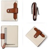 image:imageBOSTANTEN Women Leather Wallet RFID Blocking Bifold Zipper Pocket Wallet Card Case Purse with ID WindowBeige with Brown