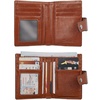 image:imageBOSTANTEN Women Leather Wallet RFID Blocking Bifold Zipper Pocket Wallet Card Case Purse with ID WindowBeige with Brown