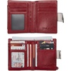 image:imageBOSTANTEN Women Leather Wallet RFID Blocking Bifold Zipper Pocket Wallet Card Case Purse with ID WindowFloral Pattern Red