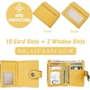 image:imageBOSTANTEN Women Leather Wallet RFID Blocking Bifold Zipper Pocket Wallet Card Case Purse with ID WindowFloral Yellow