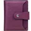 image:imageBOSTANTEN Women Leather Wallet RFID Blocking Bifold Zipper Pocket Wallet Card Case Purse with ID Window2purple pebble