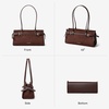 image:imageBOSTANTEN East West Shoulder Bag for Women Suede Designer Purse  Trendy Style Lightweight Smooth Zipper Vintage Look Perfect for Everyday Use and CommutingCoffee