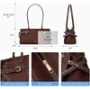 image:imageBOSTANTEN East West Shoulder Bag for Women Suede Designer Purse  Trendy Style Lightweight Smooth Zipper Vintage Look Perfect for Everyday Use and CommutingCoffee
