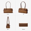 image:imageBOSTANTEN East West Shoulder Bag for Women Suede Designer Purse  Trendy Style Lightweight Smooth Zipper Vintage Look Perfect for Everyday Use and CommutingBrown