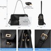 image:imageBOSTANTEN Shoulder Bag for Women Vegan Leather Purse and Handbags  soft slouchy suedemix style roomy capacity detachable adjustable strap for daily work travel shoppingBlackvagan Leather