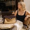 image:imageBOSTANTEN Shoulder Bag for Women Vegan Leather Purse and Handbags  soft slouchy suedemix style roomy capacity detachable adjustable strap for daily work travel shoppingApricot With Brownsuede