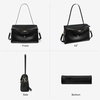 image:imageBOSTANTEN Shoulder Bag for Women Vegan Leather Purse and Handbags  soft slouchy suedemix style roomy capacity detachable adjustable strap for daily work travel shoppingBlackvagan Leather
