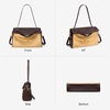 image:imageBOSTANTEN Shoulder Bag for Women Vegan Leather Purse and Handbags  soft slouchy suedemix style roomy capacity detachable adjustable strap for daily work travel shoppingApricot With Brownsuede