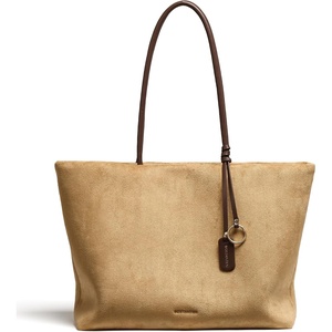 image:imageBOSTANTEN Slouchy Work Tote Bag Lightweight Suede Purse Large HandbagApricot