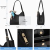 image:imageBOSTANTEN Shoulder Bag for Women 3Compartment Leather Purses and Handbags  Pebbled Leather Adjustable Strap Scarf Included Roomy Office to WeekendBlack
