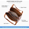 image:imageBOSTANTEN Shoulder Bag for Women 3Compartment Leather Purses and Handbags  Pebbled Leather Adjustable Strap Scarf Included Roomy Office to WeekendPink
