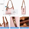 image:imageBOSTANTEN Shoulder Bag for Women 3Compartment Leather Purses and Handbags  Pebbled Leather Adjustable Strap Scarf Included Roomy Office to WeekendPink