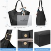 image:imageBOSTANTEN Slouchy Work Tote Bag Vegan Leather Designer Purse  Detachable Silk ScarfAdjustable StrapPremium Vegan Leatherfits 15 inch laptop easy clean magnetic snapBlack