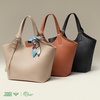 image:imageBOSTANTEN Slouchy Work Tote Bag Vegan Leather Designer Purse  Detachable Silk ScarfAdjustable StrapPremium Vegan Leatherfits 15 inch laptop easy clean magnetic snapBlack