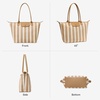 image:imageBOSTANTEN Structured Tote Handbag for Women Lightweight Summer Purse  Soft Flyknit or Straw Material Quiet Luxury Cute Design Roomy Reinforced Handle Strap Vacation Travel Commute EverydayFlyknitkhaki and Beige Striped