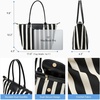 image:imageBOSTANTEN Structured Tote Handbag for Women Lightweight Summer Purse  Soft Flyknit or Straw Material Quiet Luxury Cute Design Roomy Reinforced Handle Strap Vacation Travel Commute EverydayFlyknitbeige and Black Striped