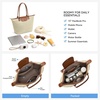 image:imageBOSTANTEN Structured Tote Handbag for Women Lightweight Summer Purse  Soft Flyknit or Straw Material Quiet Luxury Cute Design Roomy Reinforced Handle Strap Vacation Travel Commute EverydayStrawbeige