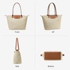 image:imageBOSTANTEN Structured Tote Handbag for Women Lightweight Summer Purse  Soft Flyknit or Straw Material Quiet Luxury Cute Design Roomy Reinforced Handle Strap Vacation Travel Commute EverydayStrawbeige