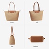 image:imageBOSTANTEN Structured Tote Handbag for Women Lightweight Summer Purse  Soft Flyknit or Straw Material Quiet Luxury Cute Design Roomy Reinforced Handle Strap Vacation Travel Commute EverydayStrawkhaki