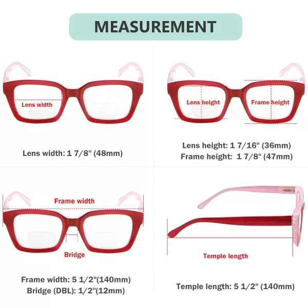 Eyekepper 4-packing Bifocal Sunglasses for Women Reading under the Sun Stylish Bifocal Readers Tinted Lens Oversize +2.50