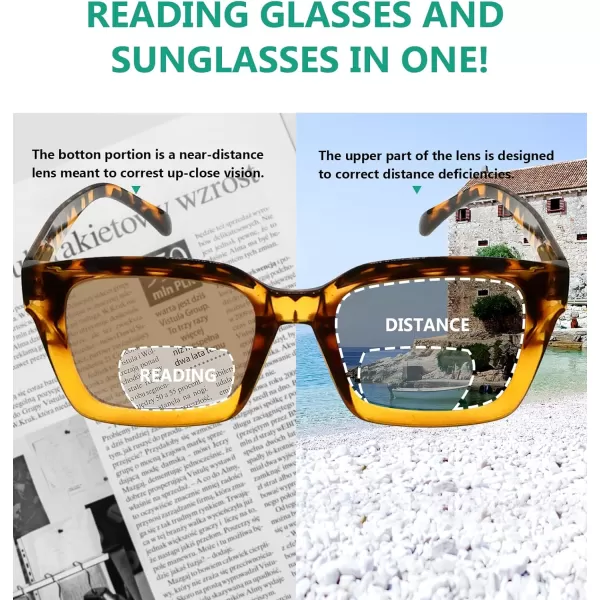 Eyekepper 4-packing Bifocal Sunglasses for Women Reading under the Sun Stylish Bifocal Readers Tinted Lens Oversize +2.50