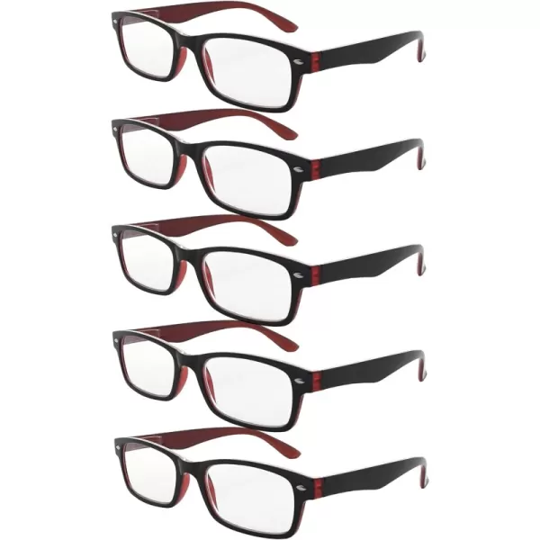 +2.75 Black-red 5pc All Clear Lens