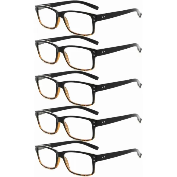 Black/Yellow-5pcs All Clear Lens