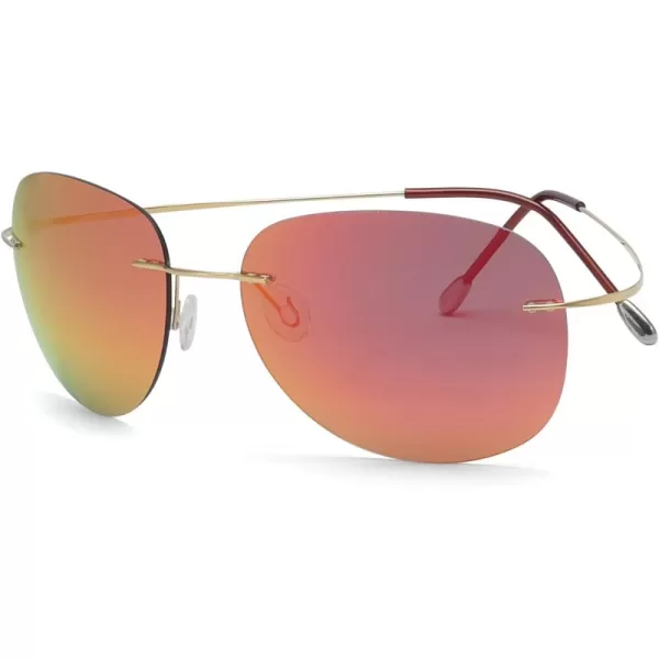 Aviator Gold Frame Red Mirror