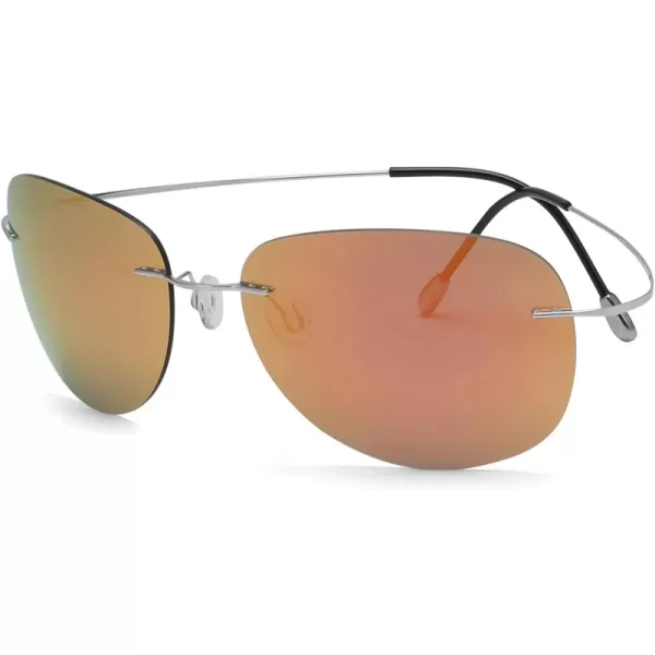 Aviator Silver Frame Red Mirror