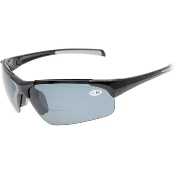 +1.50 Shiny Black/Grey Lens