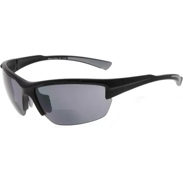 Eyekepper TR90 Sports Half-Rimless Bifocal Sunglasses Baseball Running Fishing Driving Golf Softball Hiking Readers 