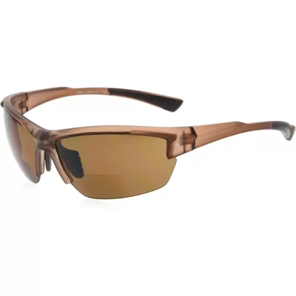 Eyekepper TR90 Sports Half-Rimless Bifocal Sunglasses Baseball Running Fishing Driving Golf Softball Hiking Readers 