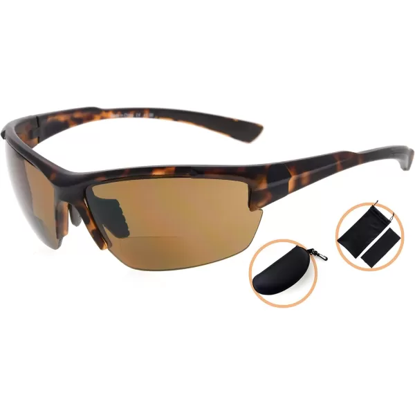 Eyekepper TR90 Sports Half-Rimless Bifocal Sunglasses Baseball Running Fishing Driving Golf Softball Hiking Readers 