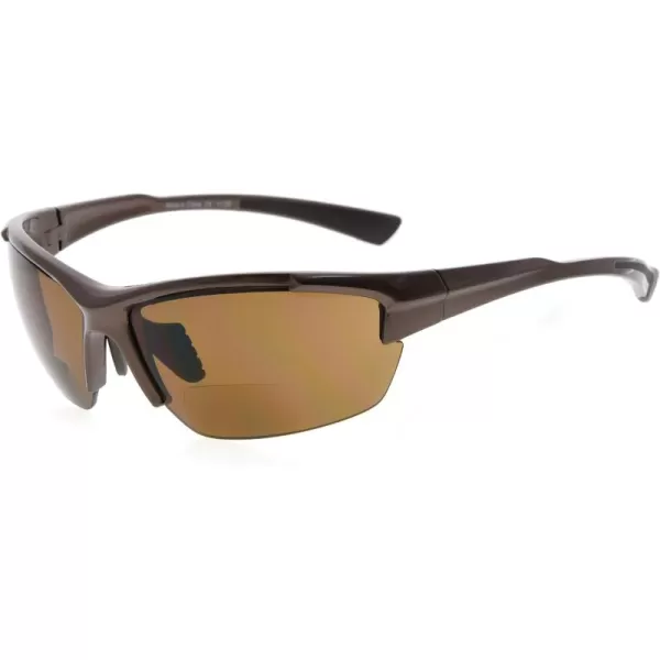 Eyekepper TR90 Sports Half-Rimless Bifocal Sunglasses Baseball Running Fishing Driving Golf Softball Hiking Readers 