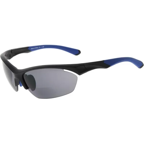 Eyekepper TR90 Sports Half-Rimless Bifocal Sunglasses Baseball Running Fishing Driving Golf Softball Hiking Readers 