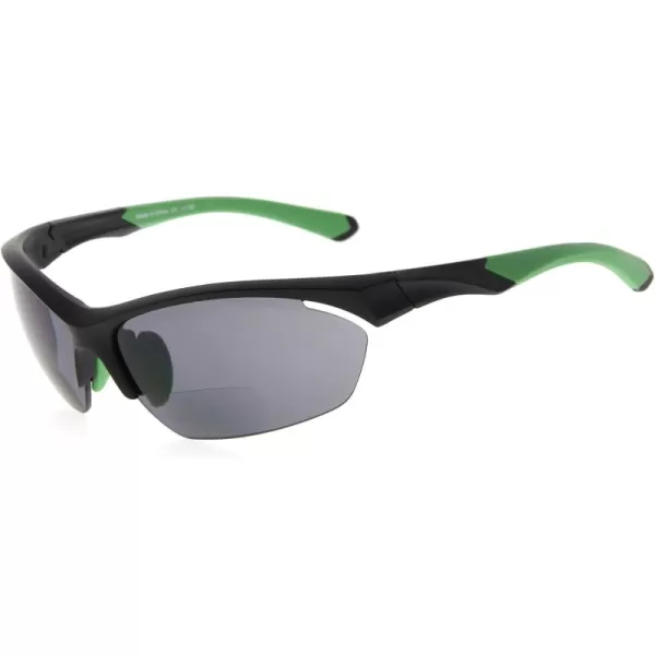 Eyekepper TR90 Sports Half-Rimless Bifocal Sunglasses Baseball Running Fishing Driving Golf Softball Hiking Readers 