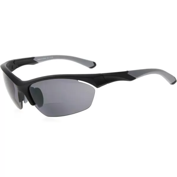 Eyekepper TR90 Sports Half-Rimless Bifocal Sunglasses Baseball Running Fishing Driving Golf Softball Hiking Readers 