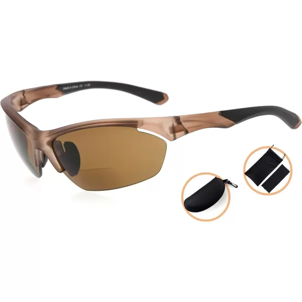 Eyekepper TR90 Sports Half-Rimless Bifocal Sunglasses Baseball Running Fishing Driving Golf Softball Hiking Readers 
