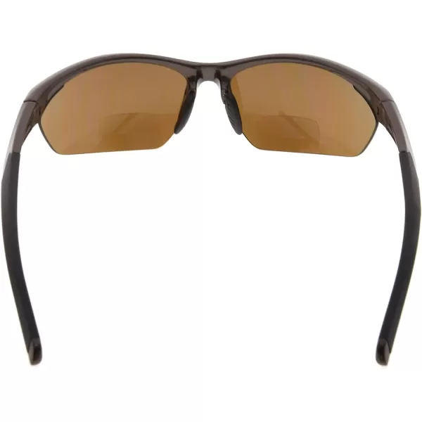 Eyekepper TR90 Sports Half-Rimless Bifocal Sunglasses Baseball Running Fishing Driving Golf Softball Hiking Readers 