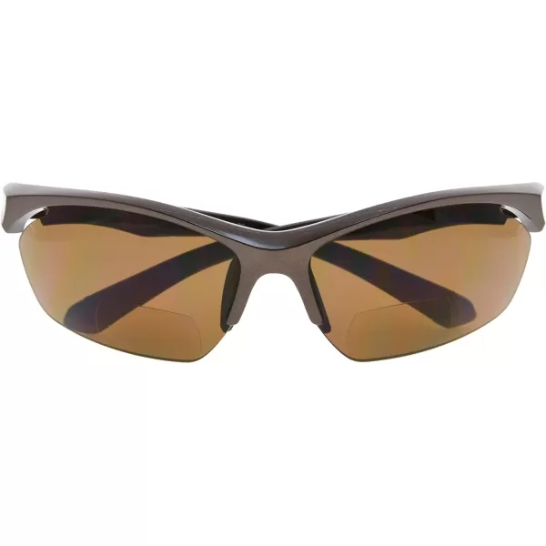 Eyekepper TR90 Sports Half-Rimless Bifocal Sunglasses Baseball Running Fishing Driving Golf Softball Hiking Readers 