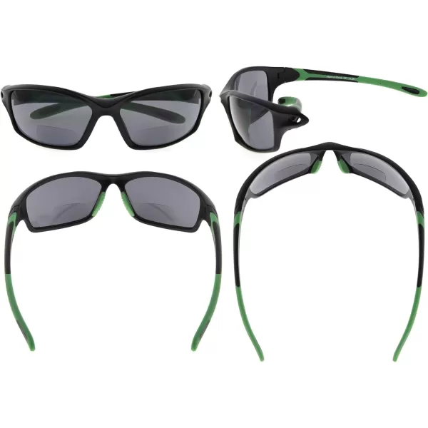 Eyekepper TR90 Sports Half-Rimless Bifocal Sunglasses Baseball Running Fishing Driving Golf Softball Hiking Readers 