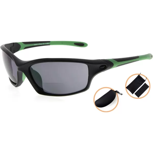 Eyekepper TR90 Sports Half-Rimless Bifocal Sunglasses Baseball Running Fishing Driving Golf Softball Hiking Readers 