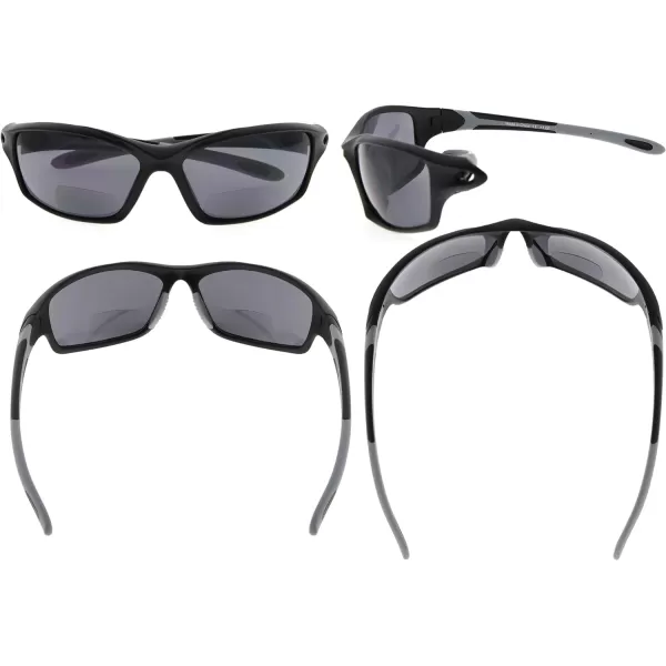Eyekepper TR90 Sports Half-Rimless Bifocal Sunglasses Baseball Running Fishing Driving Golf Softball Hiking Readers 