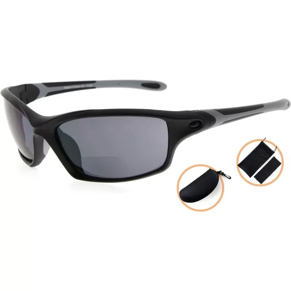 Eyekepper TR90 Sports Half-Rimless Bifocal Sunglasses Baseball Running Fishing Driving Golf Softball Hiking Readers 