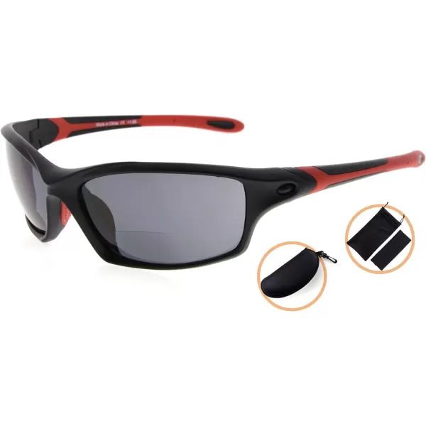 Eyekepper TR90 Sports Half-Rimless Bifocal Sunglasses Baseball Running Fishing Driving Golf Softball Hiking Readers 