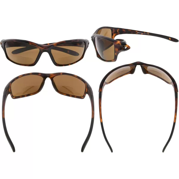 Eyekepper TR90 Sports Half-Rimless Bifocal Sunglasses Baseball Running Fishing Driving Golf Softball Hiking Readers 